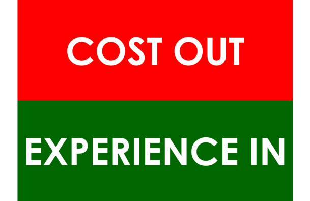 0 cost out experience in